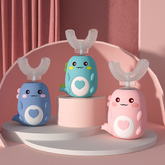 Children U-Shaped Electric Toothbrush 360 Degrees Smart Cartoon Kids Silicone Toothbrush Automatic Rechargeable Sonic Toothbrush
