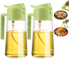 1-2PCS 2In1 Olive Oil Dispenser Bottle 500Ml Plastic Oil Sprayer Cooking Oil Spray Tank BBQ Baking Picnic Kitchen Tools for Home