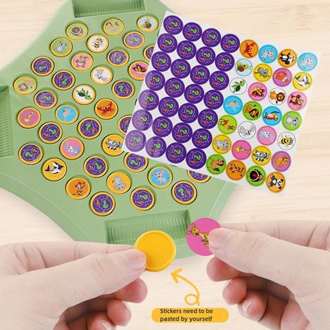 Kids Battle Chess Educational Toy Observation Concentration Training Fun Animal Flip Chess Parent-Child Interactive Game Toys