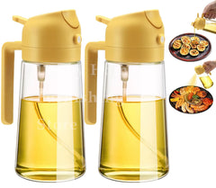 1-2PCS 2In1 Olive Oil Dispenser Bottle 500Ml Plastic Oil Sprayer Cooking Oil Spray Tank BBQ Baking Picnic Kitchen Tools for Home