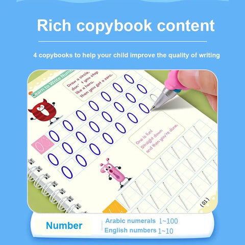 English Groove Magic Practice Copybook for Children: A Comprehensive Learning Resource for Numbers, Letters, and Calligraphy