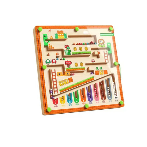 Montessori Magnetic Rolling Maze Hand Eye Coordination Trainer Track Ball Cognitive Thinking Puzzle for Kindergarten Readiness