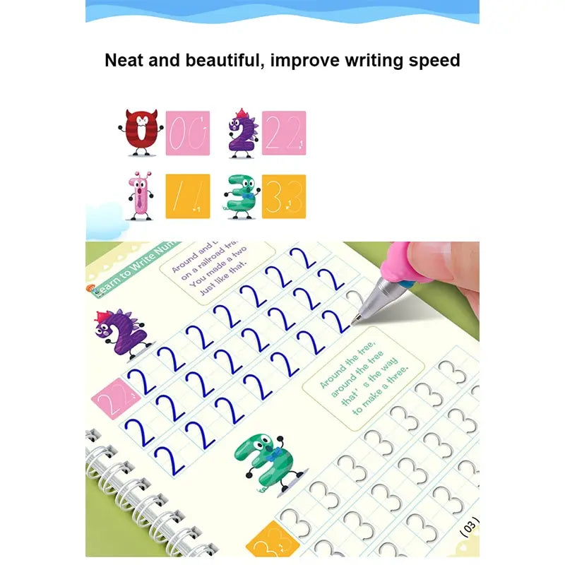 English Groove Magic Practice Copybook for Children: A Comprehensive Learning Resource for Numbers, Letters, and Calligraphy