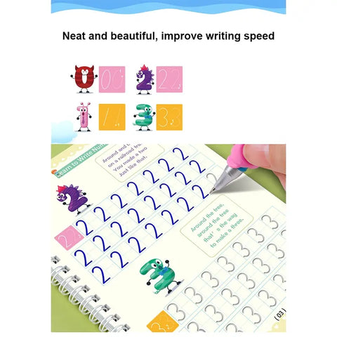 English Groove Magic Practice Copybook for Children: A Comprehensive Learning Resource for Numbers, Letters, and Calligraphy