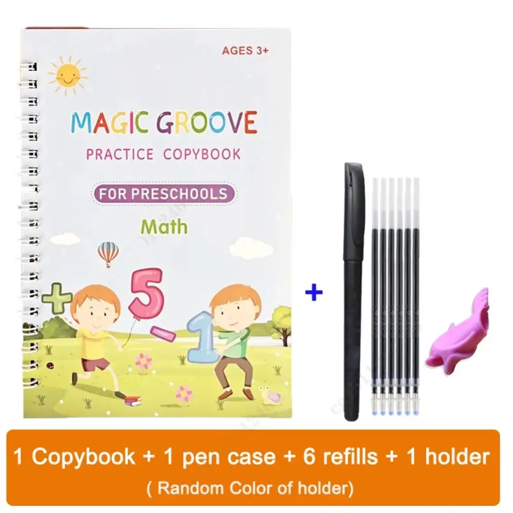 English Groove Magic Practice Copybook for Children: A Comprehensive Learning Resource for Numbers, Letters, and Calligraphy