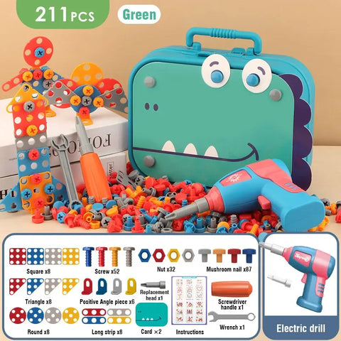 DIY Nut Hand Disassembly Assembly Puzzle Simulated Screwing Toolbox Early Educational Kids Toy Shape Insert Blocks Toys for Boys