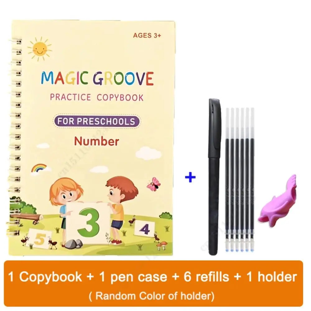 English Groove Magic Practice Copybook for Children: A Comprehensive Learning Resource for Numbers, Letters, and Calligraphy