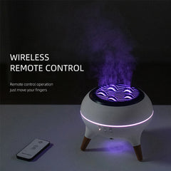 Dynamic Jellyfish Spray Air Humidifiers with Colourful Gradient Flame Night Lights Remote Control Essential Oil Aroma Diffusers