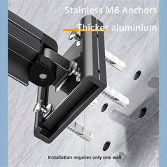No Punching Grey and White Wall-Mounted Foldable Aluminum Alloy Clothes Drying Rack for Balcony Bedroom Kitchen Living Room