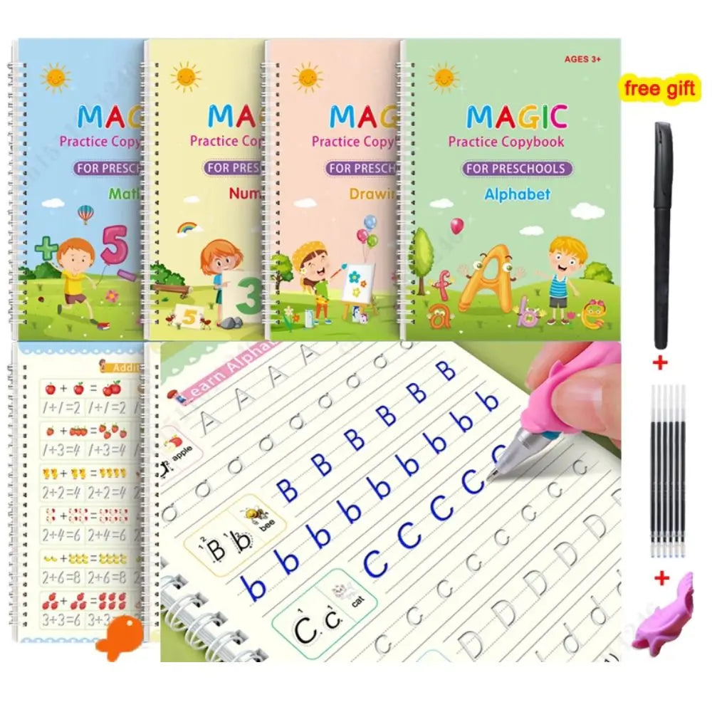 English Groove Magic Practice Copybook for Children: A Comprehensive Learning Resource for Numbers, Letters, and Calligraphy