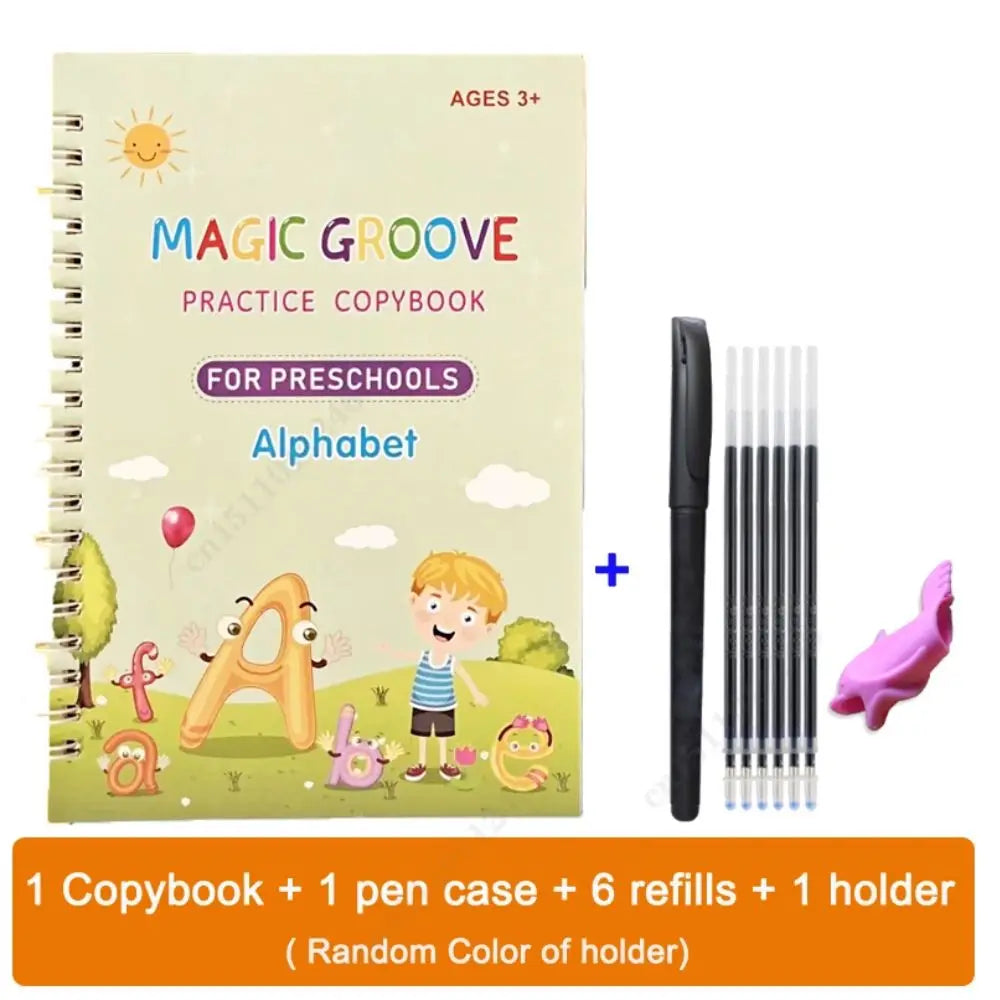 English Groove Magic Practice Copybook for Children: A Comprehensive Learning Resource for Numbers, Letters, and Calligraphy