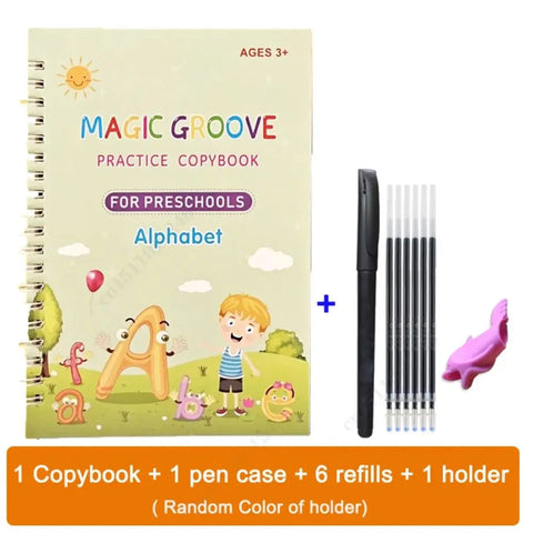 English Groove Magic Practice Copybook for Children: A Comprehensive Learning Resource for Numbers, Letters, and Calligraphy