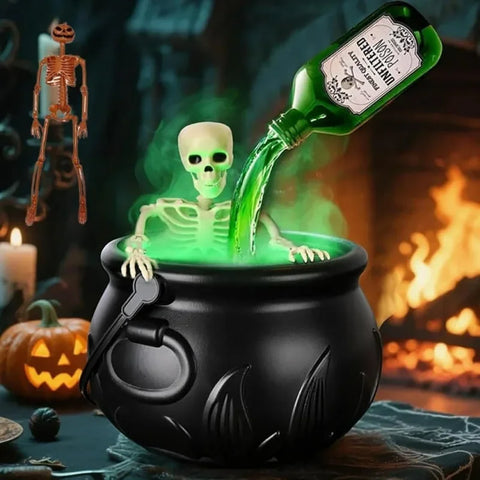 Enchanted Mist™ Witch Cauldron – Fog Machine with Floating Bottle & LED Skull Lights