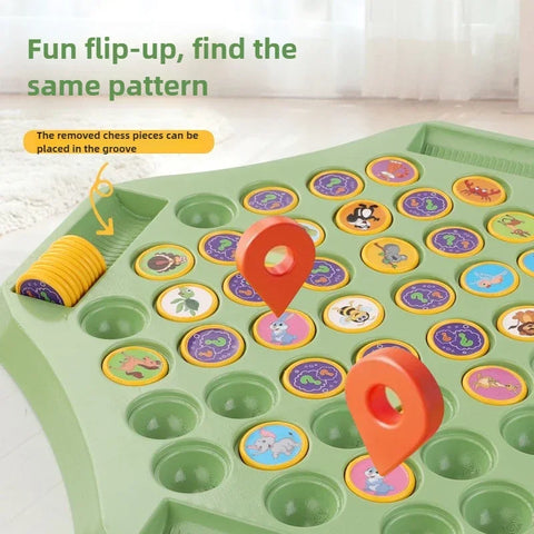 Kids Battle Chess Educational Toy Observation Concentration Training Fun Animal Flip Chess Parent-Child Interactive Game Toys