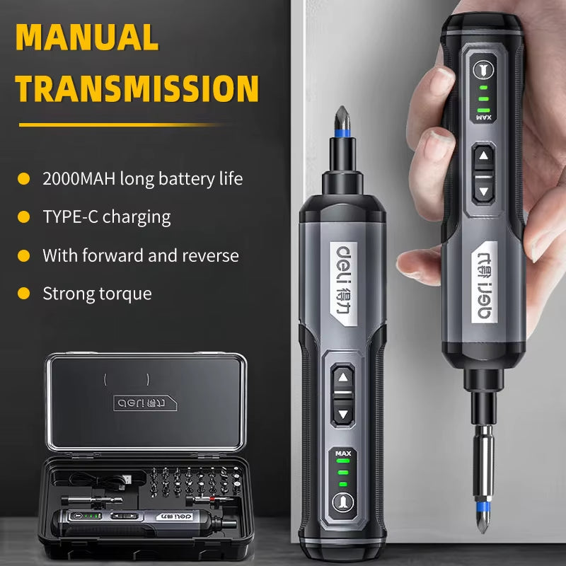 Mini Electric Screwdriver Set USB Rechargeable 2000Mah Adjustment Power Dril Multi-Function Disassembly Torque Repair Tools Kit